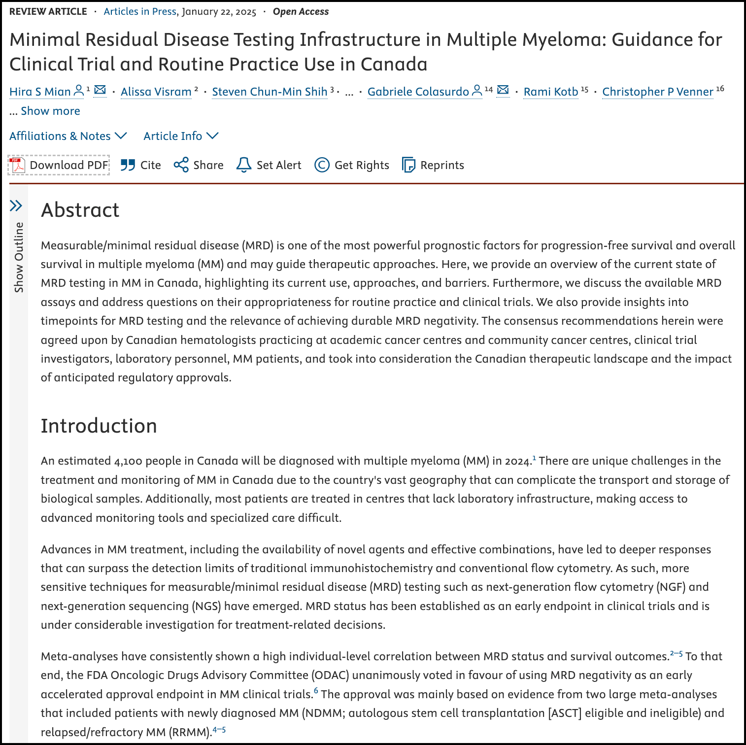 Minimum Residual Disease Guidelines