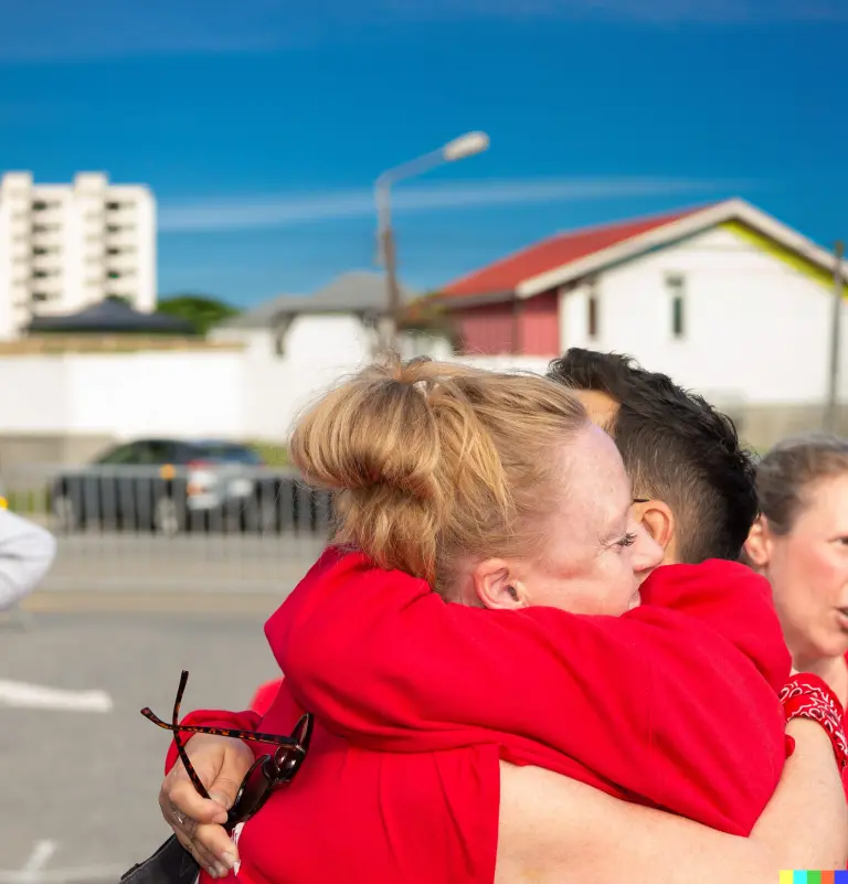 People hugging each other